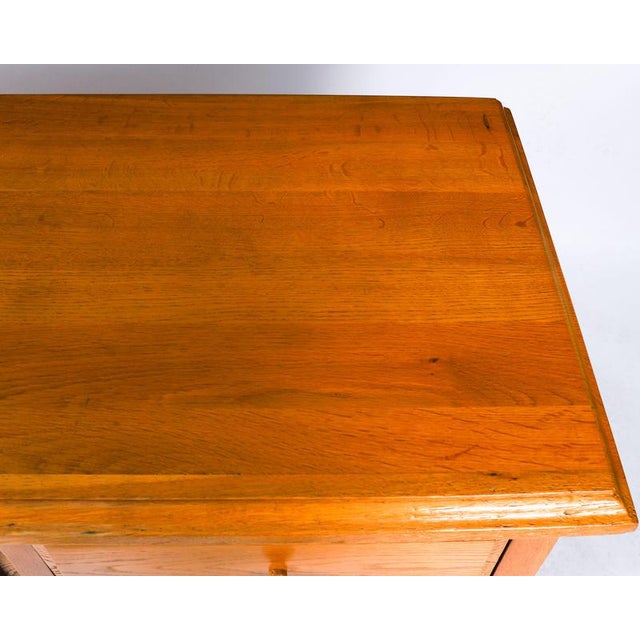 Vintage Oak Panelled Three Door Sideboard For Sale - Image 6 of 16