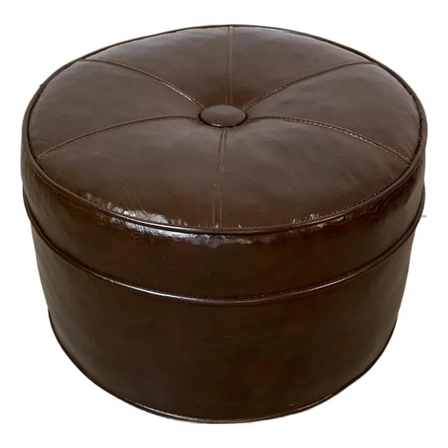 1970’s Mid-Century Modern Brown Pouf Ottoman For Sale