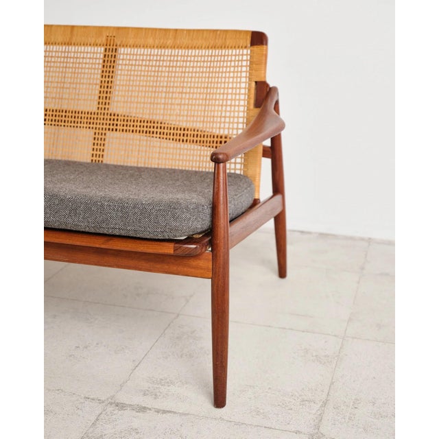 Teak Sofa with Cane Webbing, 400 Series by Hartmut Lohmeyer for Wilkhahn, Germany, 1960s For Sale - Image 14 of 18
