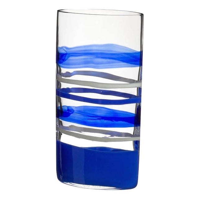 Carlo Moretti Arco Murano Mouth Blown Glass Vase For Sale