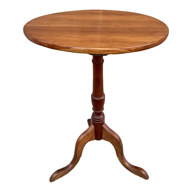 Antique Georgian Cherry Candle Stand or Side Table, Mid 19th Century For Sale
