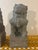 Gray Vintage Hand Carved Stone Foo Dogs Guardian Lions, Pair, Asian Garden Sculptures For Sale - Image 8 of 8