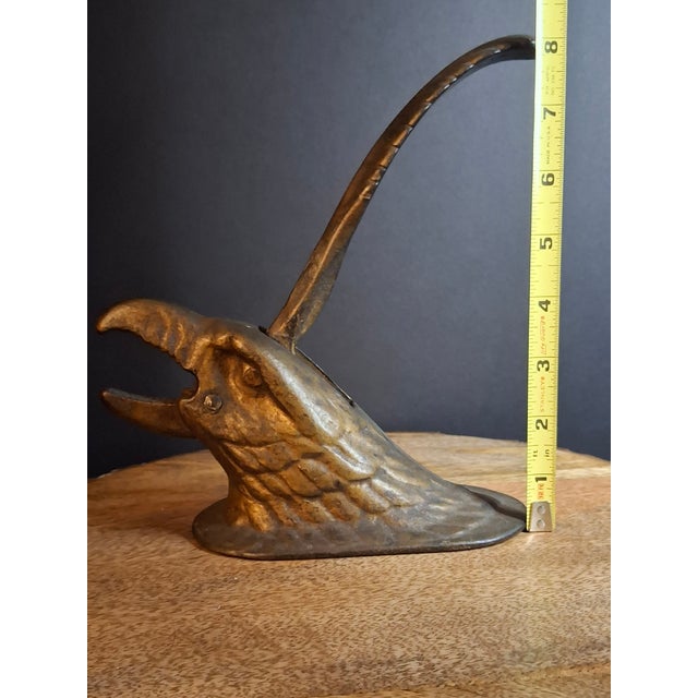 Antique Cast Iron Eagle Head Tabletop Nutcracker Mechanical Lever Brass Wash Finish For Sale - Image 16 of 18