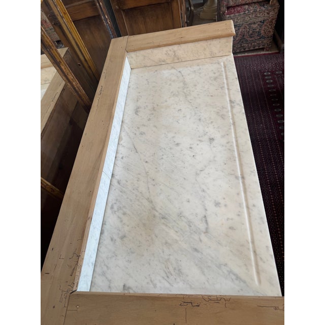 Antique French Bleached Oak Marble Top Chest C. 1890 For Sale - Image 16 of 16