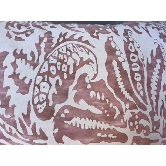 Pair of Pink & White Fortuny Style Patterned Textile Pillows For Sale - Image 4 of 5