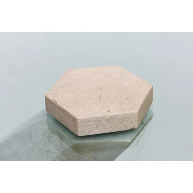 1970s Maitland Smith Tessellated Stone and Glass Side Table For Sale - Image 5 of 10