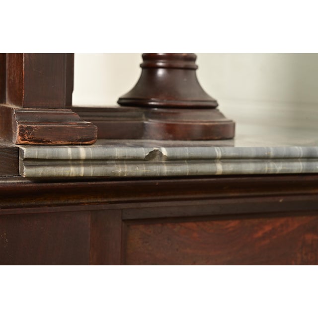 Bernheimer Collection Antique Monumental Eastlake Victorian Burled Walnut and Marble Top Vanity or Dressing Table With Mirror, Circa 1880s For Sale - Image 14 of 18