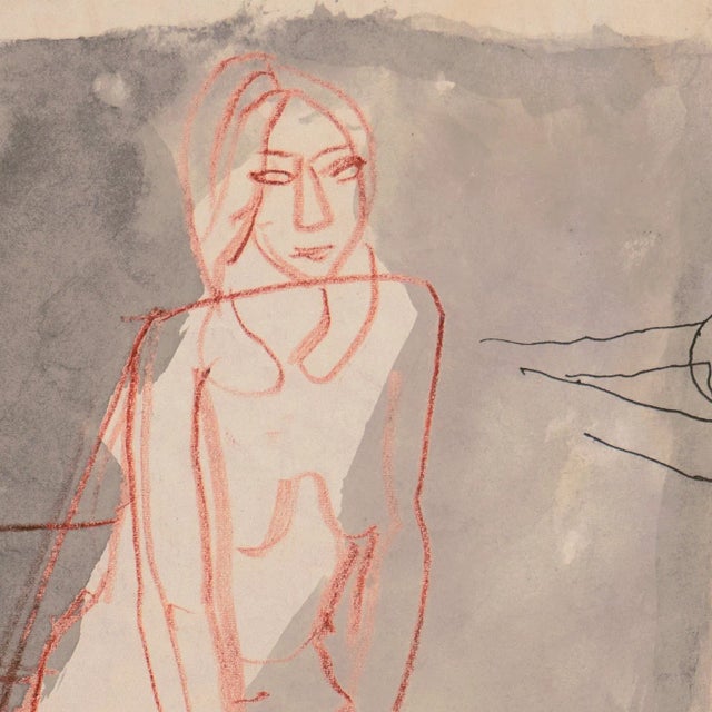 'Seated Woman' by Janet Ament De La Roche, Académie De La Grande Chaumière, Museum of Modern Art, San Francisco Art Association For Sale - Image 4 of 7