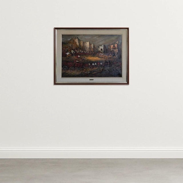 Juan Escoda Corominas, Bull Ring, 1950s, Oil on Canvas, in Good conditions. Designed 1950 to 1959