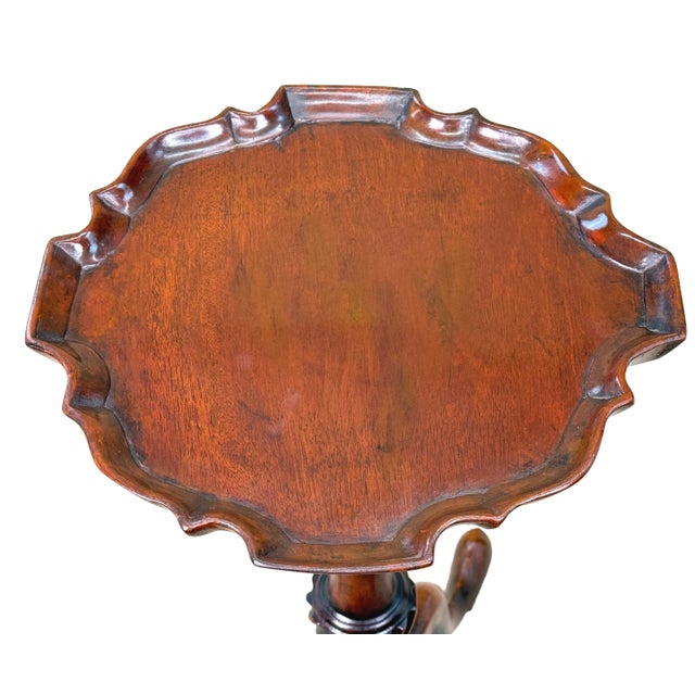 Antique George III Mahogany Kettle Stand with Piecrust Top, 1760 For Sale - Image 9 of 12