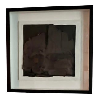 Late 20th Century Abstract Mid-C. Mixed Media Painting in Black & White, Framed For Sale