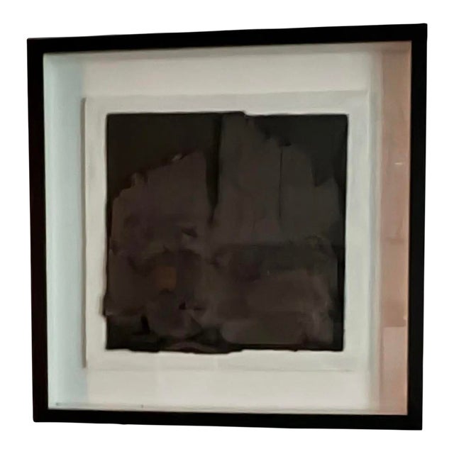 Late 20th Century Abstract Mid-C. Mixed Media Painting in Black & White, Framed For Sale