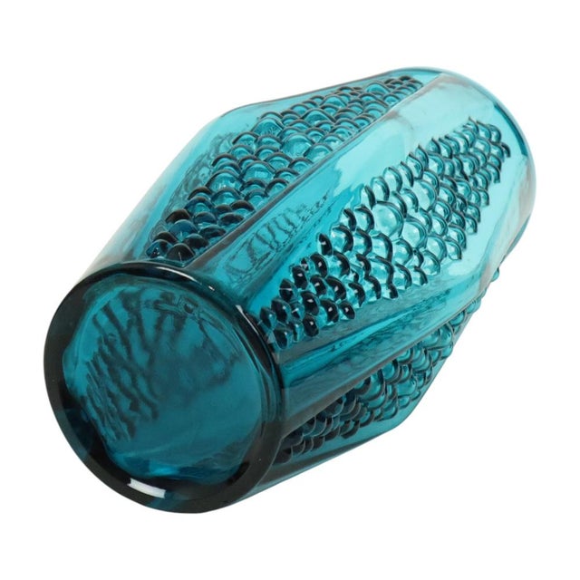 Blue Vintage Blue Bubble Vase by Stolle Nieman, 1970s For Sale - Image 8 of 18