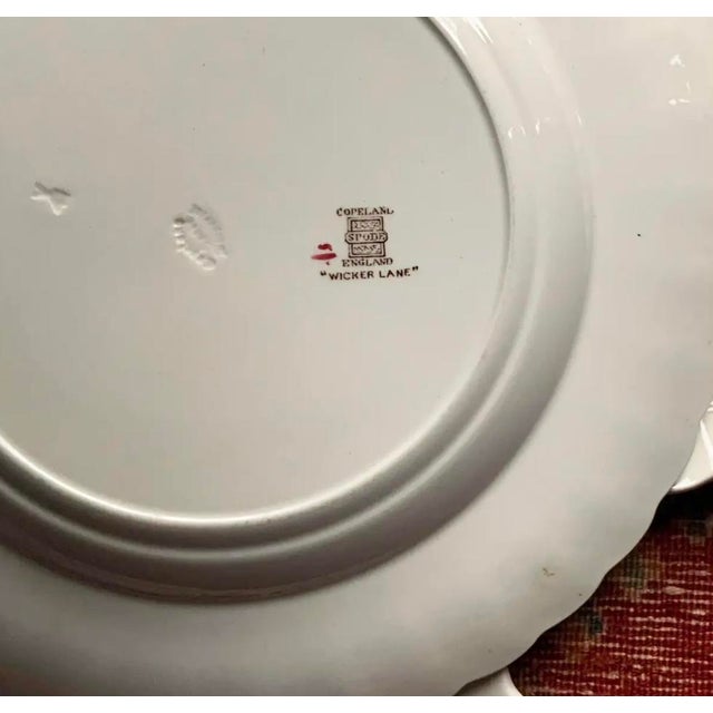 1930s Spode Wicker Lane English Country House Style Dinner Plates- Set of 4 For Sale - Image 6 of 12