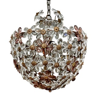 Bagues Crystal Floral Pendant Chandelier For Sale