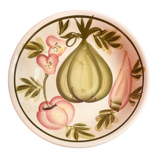 Vintage Italian Pottery, Fruit-Themed Pasta Bowl/Serving Bowl - Stamped For Sale