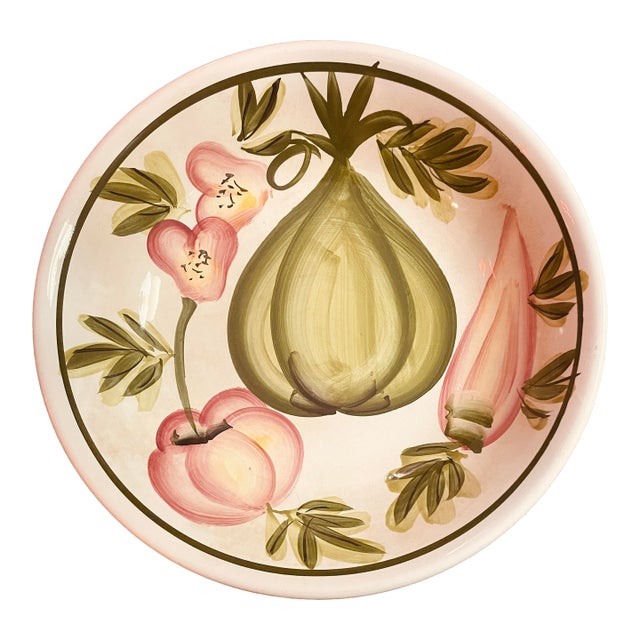 Vintage Italian Pottery, Fruit-Themed Pasta Bowl/Serving Bowl - Stamped For Sale