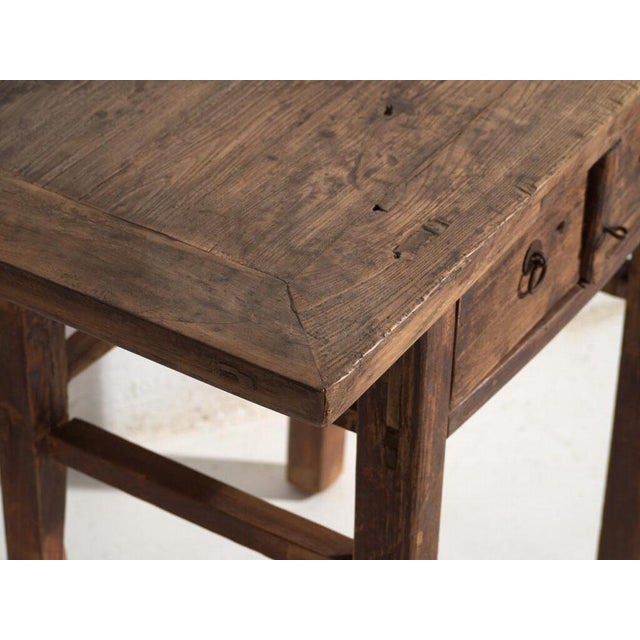 Antique Elm Console Table For Sale - Image 4 of 12