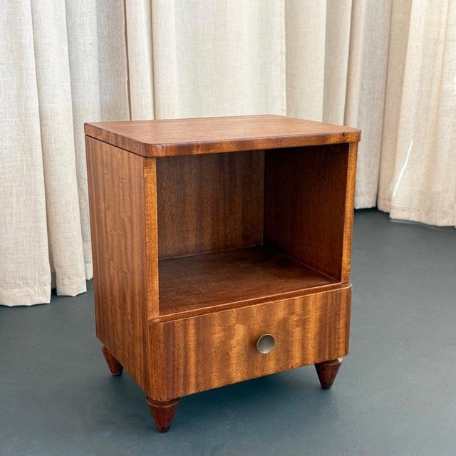 Mid-Century Art Deco Satinwood End Table Nightstand For Sale - Image 4 of 7