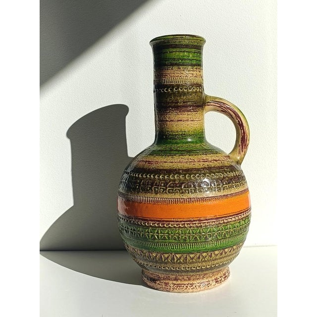 Brown Large Italian Italian Ceramic Vase/Pitcher by Aldo Londi for Bitossi, 1960s For Sale - Image 8 of 15