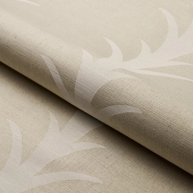 Schumacher Sample - Schumacher X Celerie Kemble Acanthus Stripe Fabric in Natural For Sale - Image 4 of 5