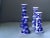 Vintage Blue & White Patterned Candlesticks- Set of 4 For Sale - Image 4 of 11