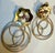 Modern 18 Kt Yellow Gold 31.5 Gm Dangling Earrings, 4 Hoop Flower Earring For Sale - Image 3 of 8