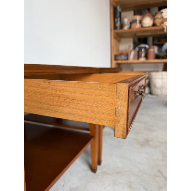 Vintage Hekman Neoclassical Style Wood End Tables With Drawers – A Pair For Sale - Image 15 of 17