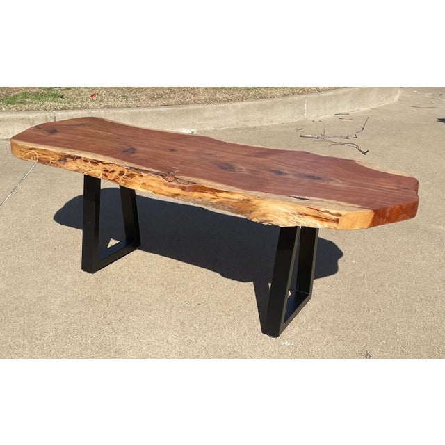 Hand Crafted Cedar Slab Coffee Table For Sale - Image 4 of 11
