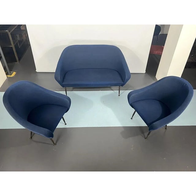 Mid-Century Modern Loveseat and Armchairs by Gastone Rinaldi, 1950s, Set of 3 For Sale - Image 16 of 18