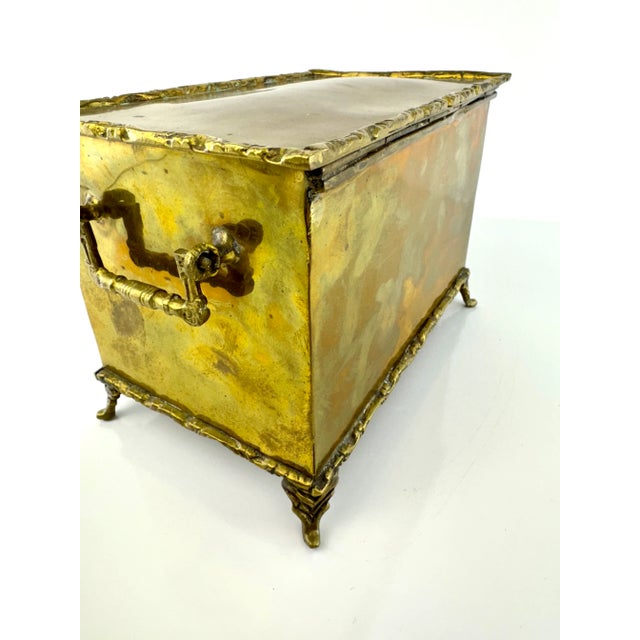 1960s 1960s Vintage Mid Century A. Lara Brass Footed Box For Sale - Image 5 of 10