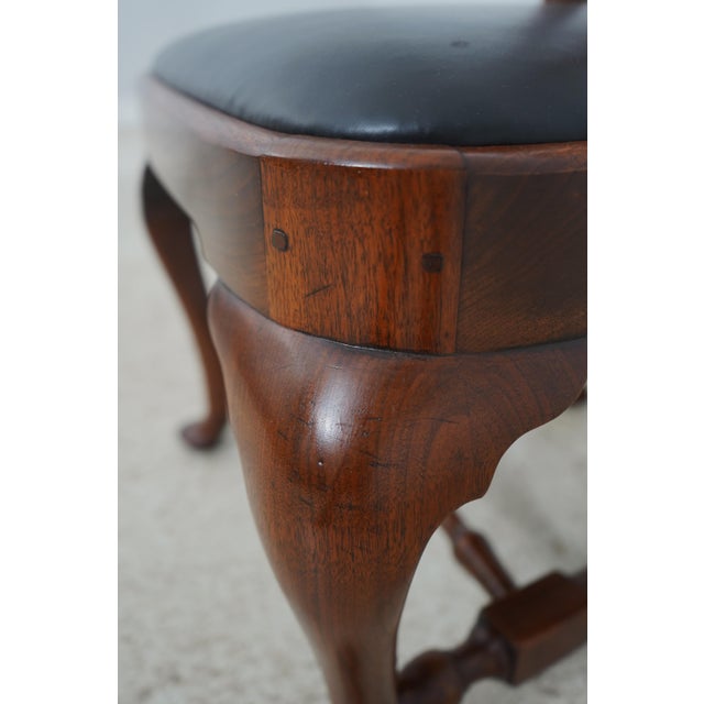 Pair Bench Made Solid Walnut Side Chairs For Sale - Image 10 of 12
