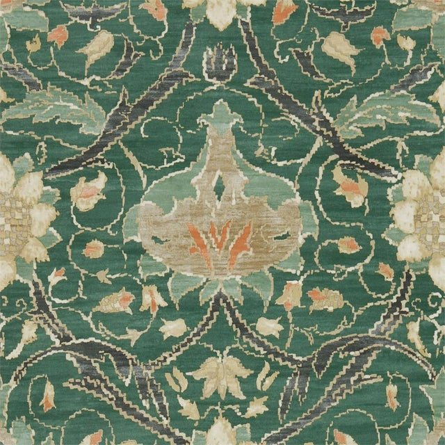 Morris & Co Montreal Wallpaper in Forest/Teal - a Sample For Sale