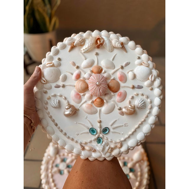 Ivory Coastal Wall Panel on Antique White Background, Shell Panel for Wall, Beach Home Wall Art For Sale - Image 8 of 11