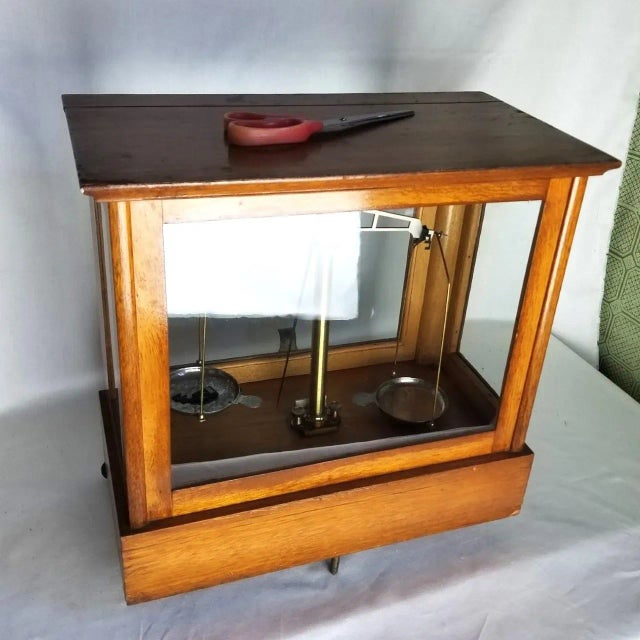 Mid-Century Wooden Apothecary Scale, Chemical Balance For Sale - Image 4 of 11