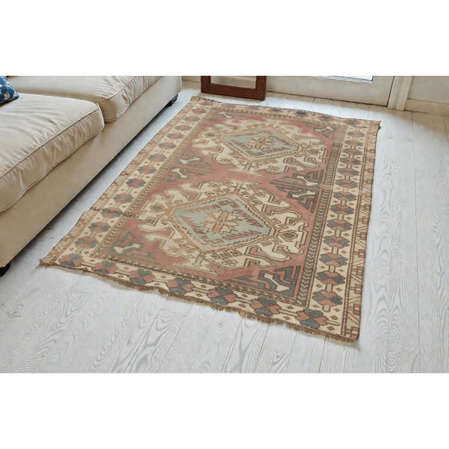 Turkish Mid 20th Century Turkish Bohemian Decorative Carpet For Sale - Image 3 of 8