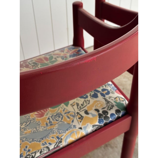 Set of Six Vintage Red Lacquered Dining Armchairs, Attributed to Vico Magistretti For Sale - Image 15 of 18