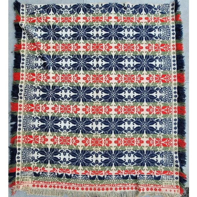 Benjamin Angstad Lewisburg, Penn, Coverlet Dated 1846 For Sale In Los Angeles - Image 6 of 6