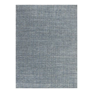 Simplicity Comfort Blue Gray Contemporary Handwoven Rug, 10' X 14' For Sale