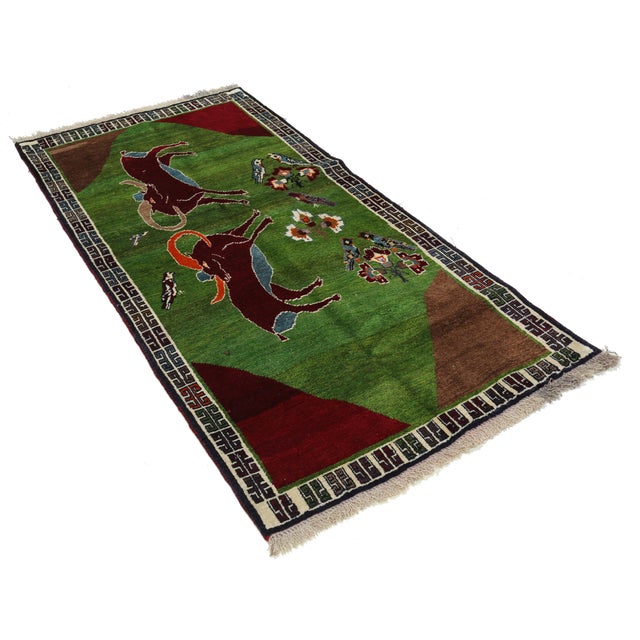 2020s Pasargad DC Fine Hand Knotted Deer Gabbeh Rug For Sale - Image 5 of 5