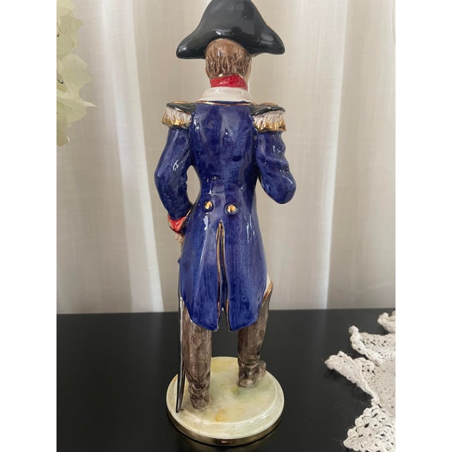 French 1900s Porcelain Hand Painted Figurine Depicting a Napoleanic General For Sale - Image 3 of 8