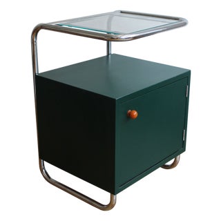 Functionalist Tubular Steel Bedside Table by Robert Slezak for Kovona, Czech, 1940s For Sale