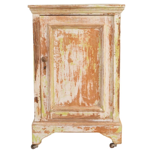 19th Century French Wood Patinated Cabinet With Wheels For Sale - Image 15 of 18