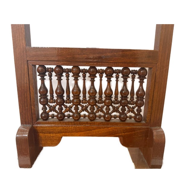 2020s Handmade Arabic Folding Chess Table – Solid Wood & Mother of Pearl Inlay For Sale - Image 5 of 11
