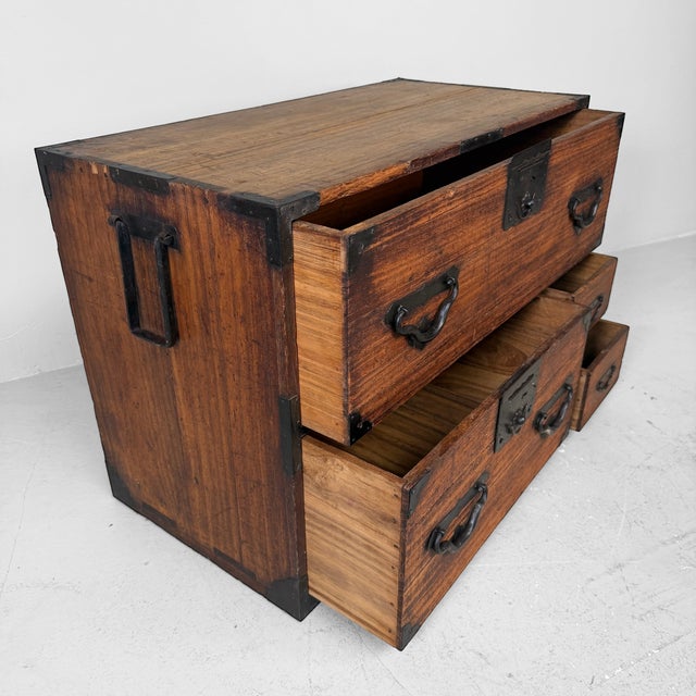 Contemporary Antique Taishō Japanese Tansu Chest of Drawers, Japan, 1890s For Sale - Image 3 of 13