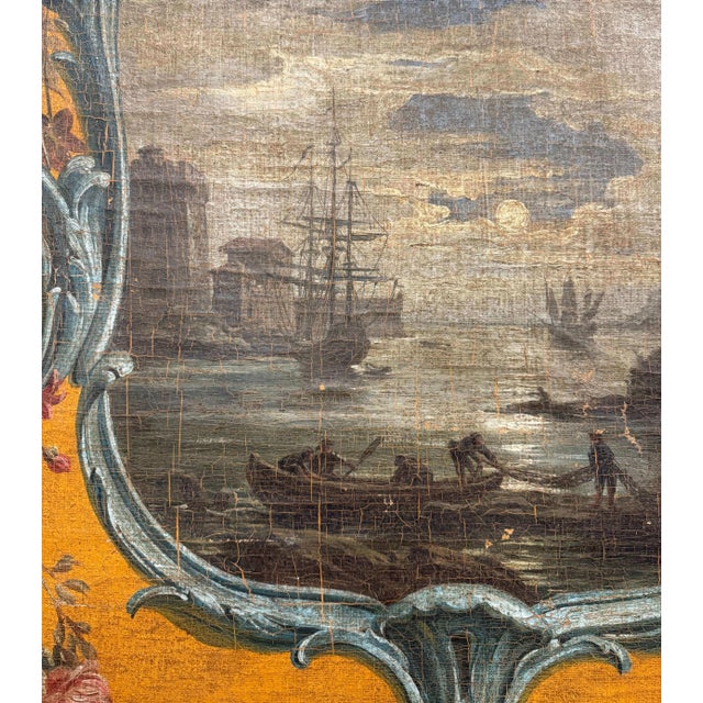 Pair of Large 19th Century Hand Painted Wall Panels on Canvas in Gilt Frames For Sale - Image 11 of 12