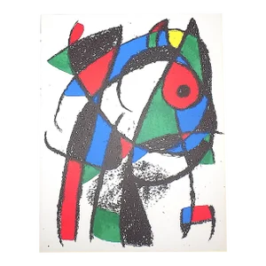 Vintage Ltd. Ed. Mid 20th C. Original Design Abstract Joan Miro Lithograph