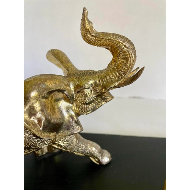 Mid-Century Modern MCM Gold Metal Elephant Desk Organizer Letter Holder For Sale - Image 3 of 10
