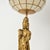 Figurative Vintage Statement Table Lamp Featuring Gold Guan Yin Figure and Capiz Shell Globe Shade For Sale - Image 3 of 17