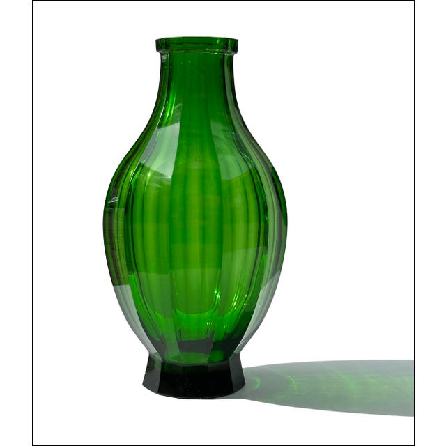 Super stylish vintage vase attributed as a likely Josef Hoffmann design, possibly for Moser Karlsbad. Age not known, but...